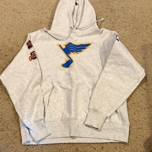 Gray Hoodie with Blue and Yellow Logo